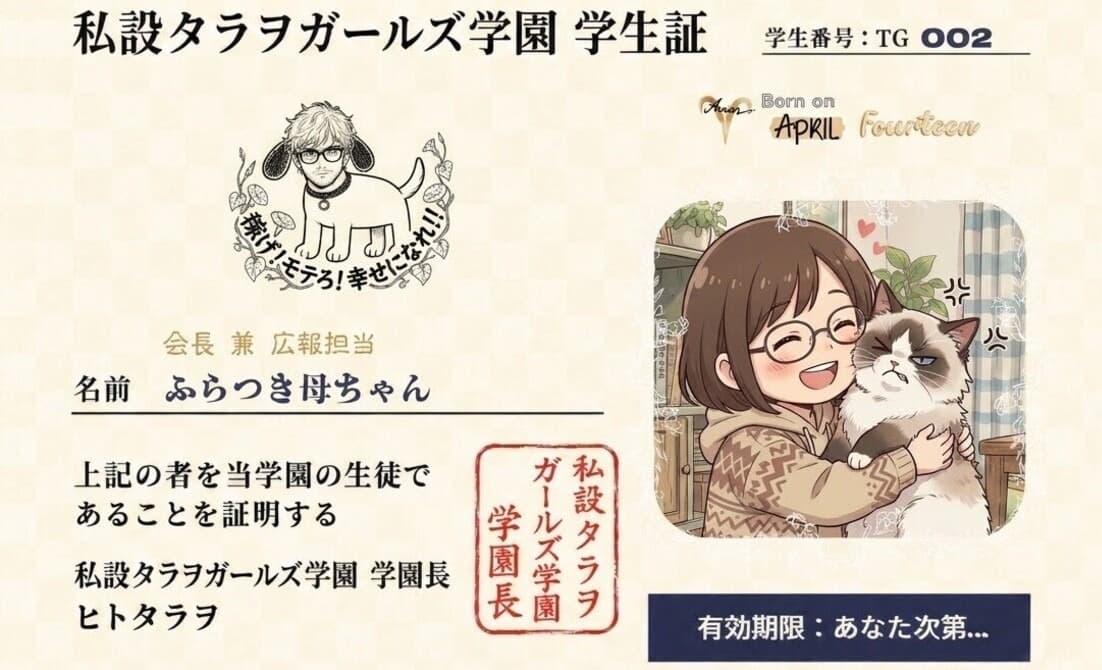 ふらつき母ちゃんの学生証
